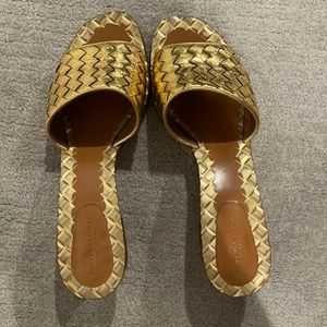 Bottega Veneta heeled sandals gold